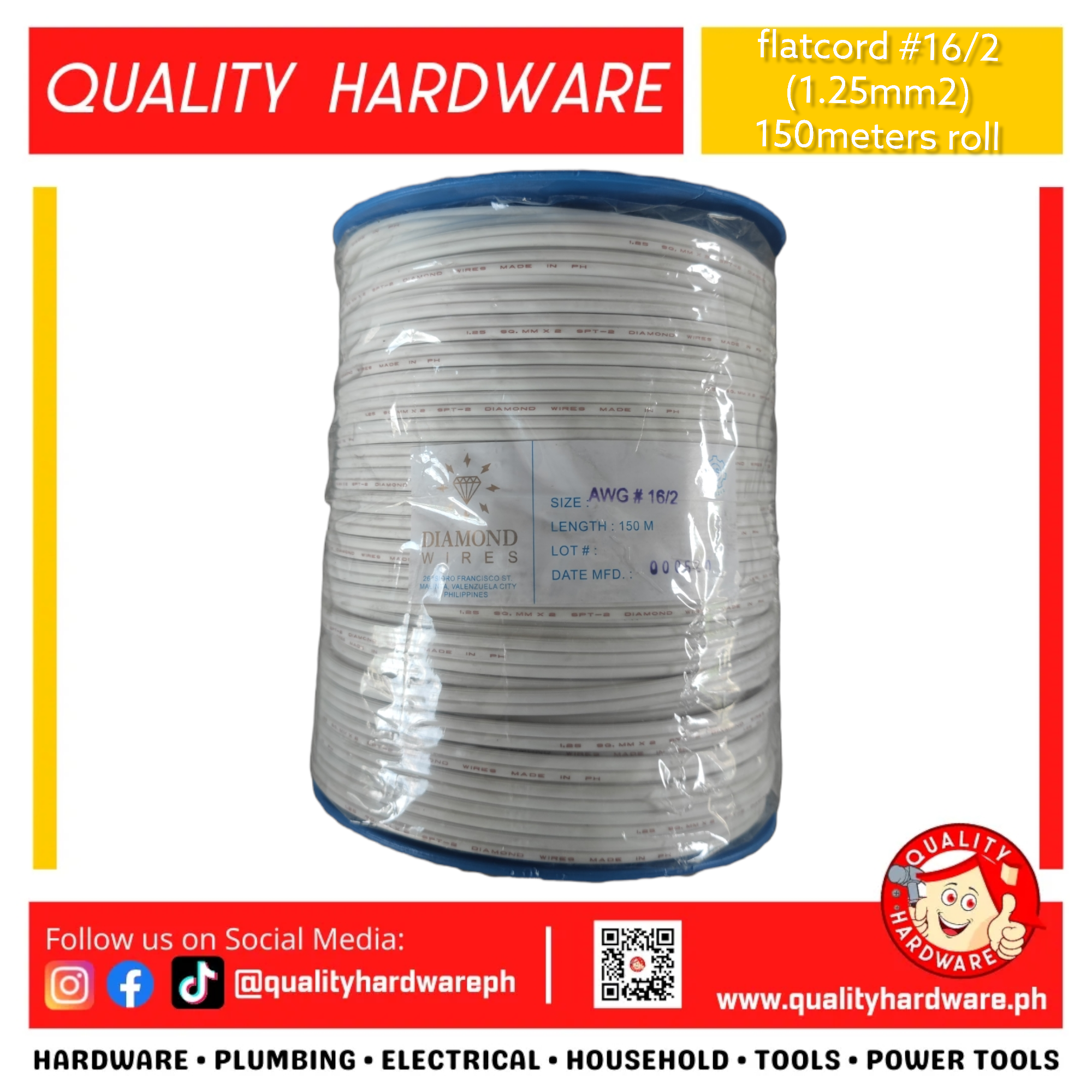 Powerflex Flatcord 16 1 25mm2 150meters Roll CASH ON DELIVERY VIA powerflex-flatcord-16-1-25mm2-150meters-roll-cash-on-delivery-via