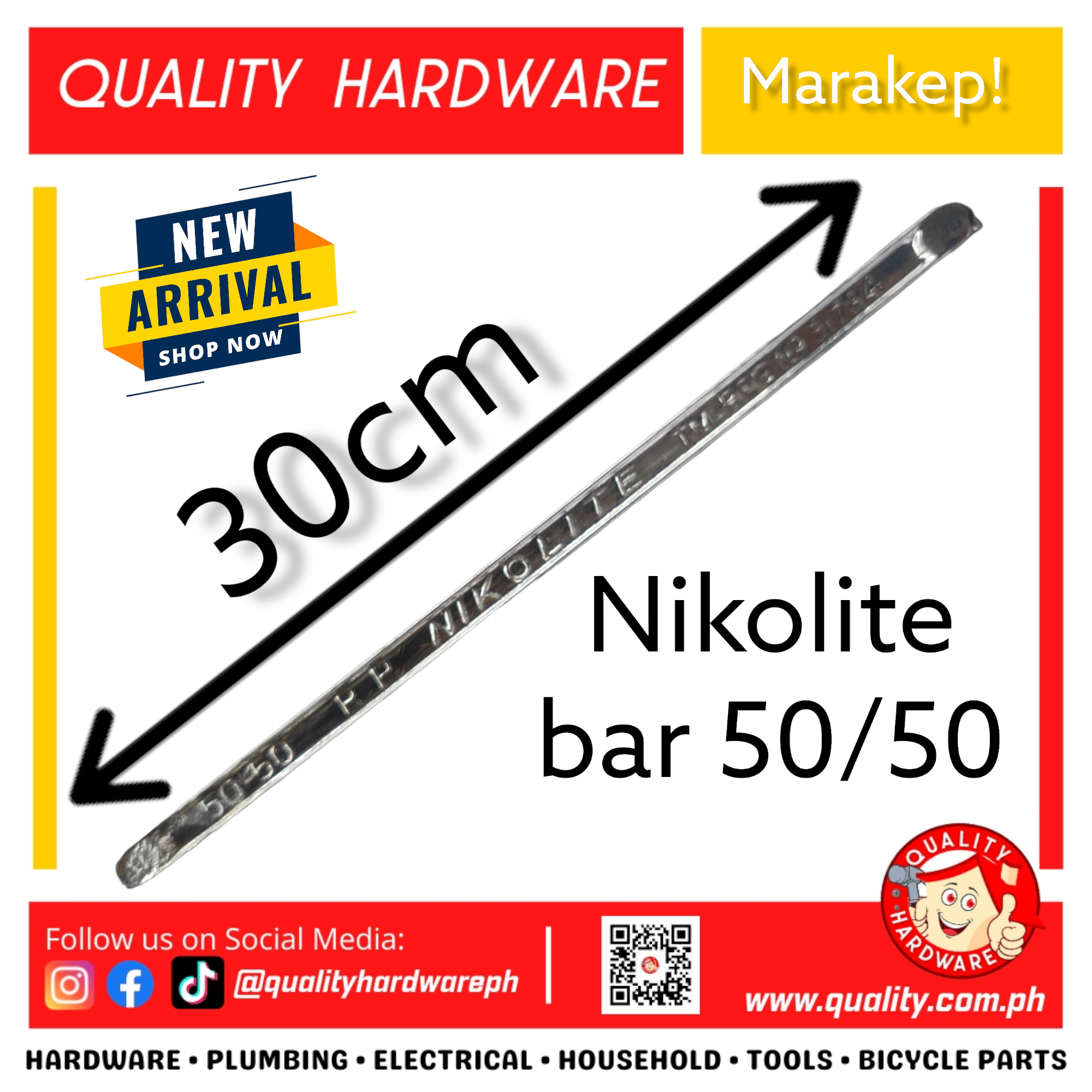 Nikolite Bar Soldering Lead 50/50 Special Hinang 30cm long [CASH ON DELIVERY VIA SHOPEE OR