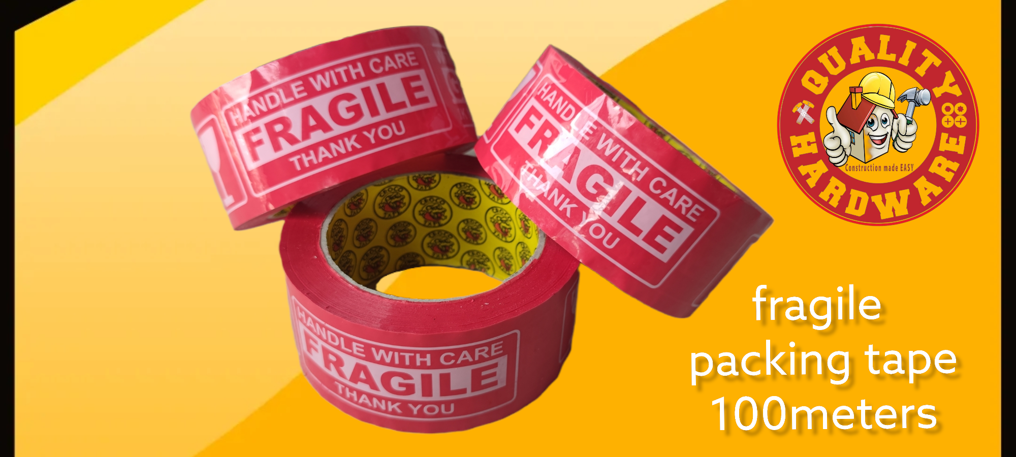 Packaging Tape "FRAGILE" 100meter per roll Quality Hardware
